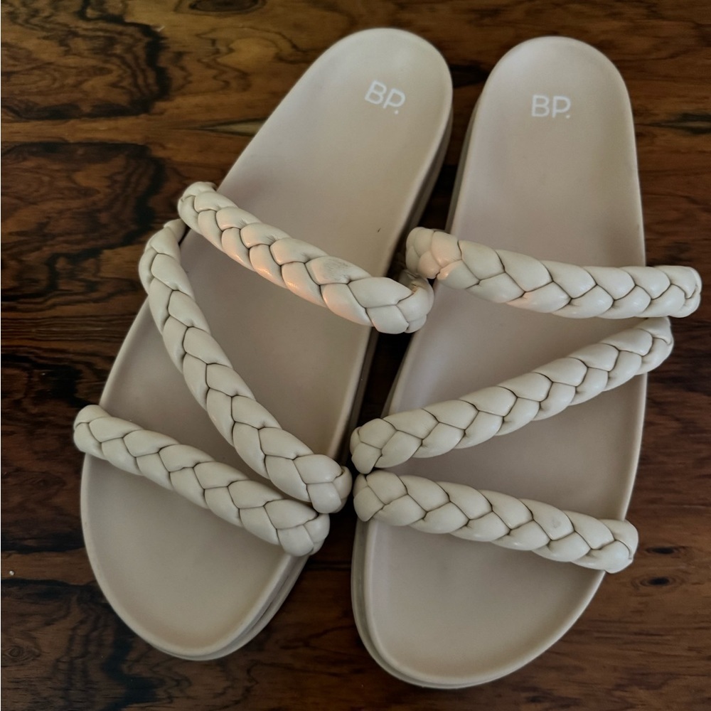 BP Keaton Braided Slide Sandal Beige in 13